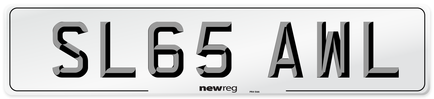 SL65 AWL Number Plate from New Reg